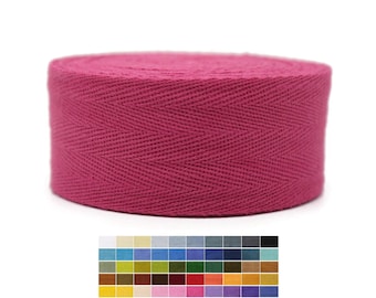 2 Inches Cotton Twill Tape - 50+ Colors - %100 Natural Cotton Herringbone Bias Binding Cotton Tape Trim for Sewing Wrapping Craft DIY 10225