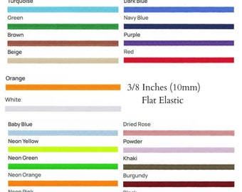 Élastique plat 10 mm (3/8 po.), Travaux manuels de couture, Bande élastique, Bande élastique ultra douce, Corde élastique, Élastique à coudre, Élastique large de couleur