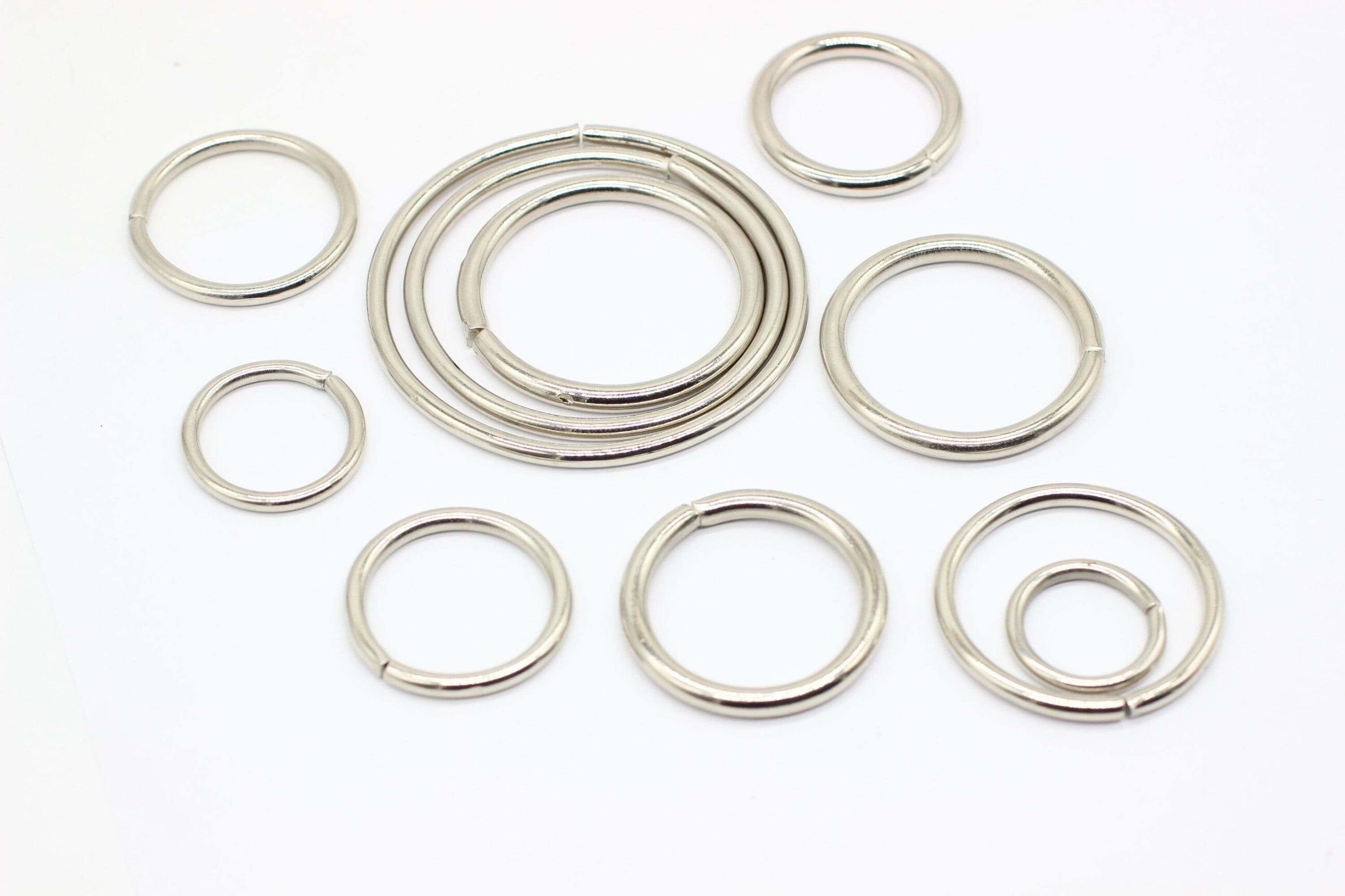 Metal O-rings Welded Metal Loops Round Formed Rings Gold Silver