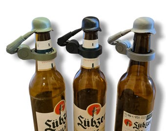 Insektenschutz-Stahlhelm mit Arm-Wespenschutz Bierflasche