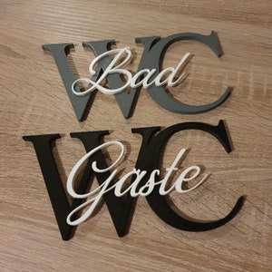 lettering | 3D | Bathroom | toilet | Guest toilet | PLA | Wall decoration | Door decoration | Decoration | toilet | bath