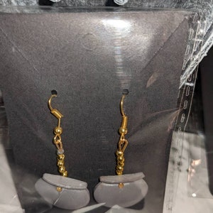 Gothic/pagan grey witches caldron earrings/stocking fillers