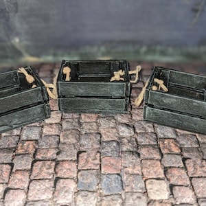 Haunted dolls house dusty storage boxes with handles
