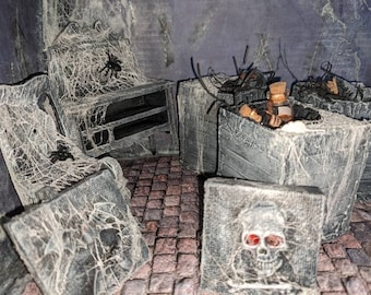 Haunted dolls house Dusty attic set