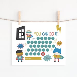 Reward Chart for kids, Printable Super Hero Behavior Chart, Daily Chore Chart, Kids Routine Sticker Chart, Toddler Reward Chart