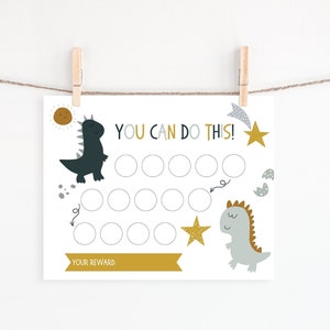Reward Chart for kids, Printable Dinosaur Behavior Chart, Daily Chore Chart, Kids Routine Sticker Chart, Toddler Reward Chart