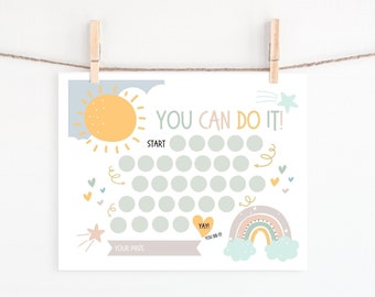 Reward Chart for kids, Printable Rainbow Behavior Chart, Daily Chore Chart, Kids Routine Sticker Chart, Toddler Reward Chart