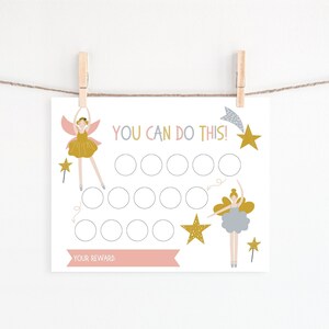 Reward Chart for kids, Printable Ballerina Behavior Chart, Daily Chore Chart, Kids Routine Sticker Chart, Toddler Reward Chart