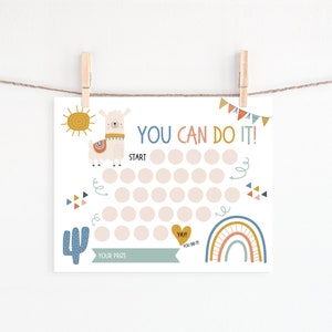 Reward Chart for kids. Printable Rainbow Llama Behavior Chart, Daily Chore Chart, Kids Routine Sticker Chart, Toddler Reward Chart