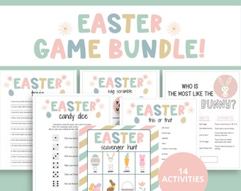 Printable Easter Party Games, Easter Scavenger Hunt, Easter Games for Family and Friends, Easter Activities for Kids, Easter Trivia