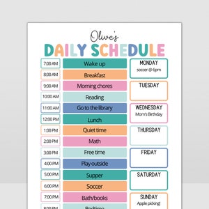 Daily Routine Schedule for Kids Template (Download Now) - Etsy