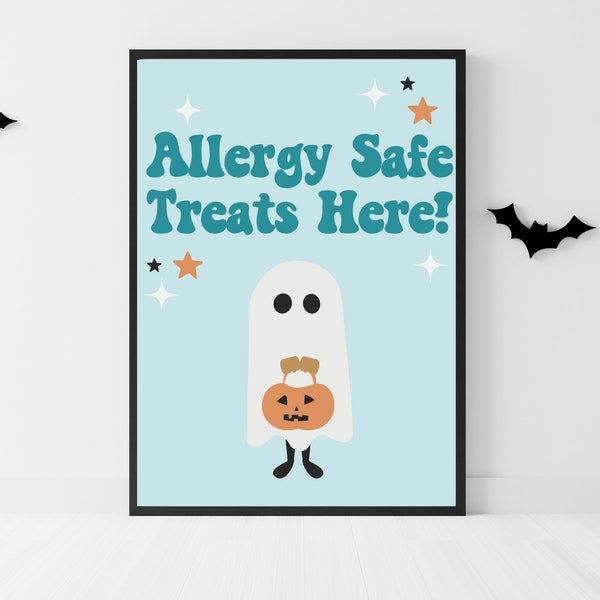 Teal Pumpkin Project Sign, Printable Halloween Sign, Allergy Safe Trick Or Treating, Allergy Friendly Home, Non-Food Treats