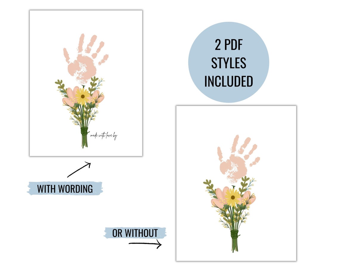 Printable Handprint Art for Kids, Flower Handprint Craft, Preschool ...