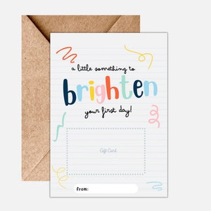 Back To School Printable Gift Card Holder, First Day of School Teacher Gift, Back To School Teacher Gift, School Supply Gift Card