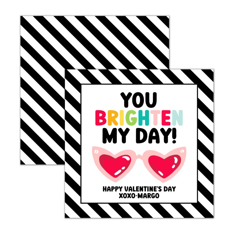 Printable Valentines Day Cards For Kids Valentine Tags Heart Sunglasses Valentine Heart