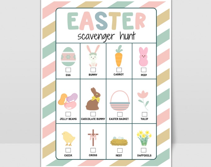 Easter Scavenger Hunt | Printable Easter Games | Easter Party Family ...