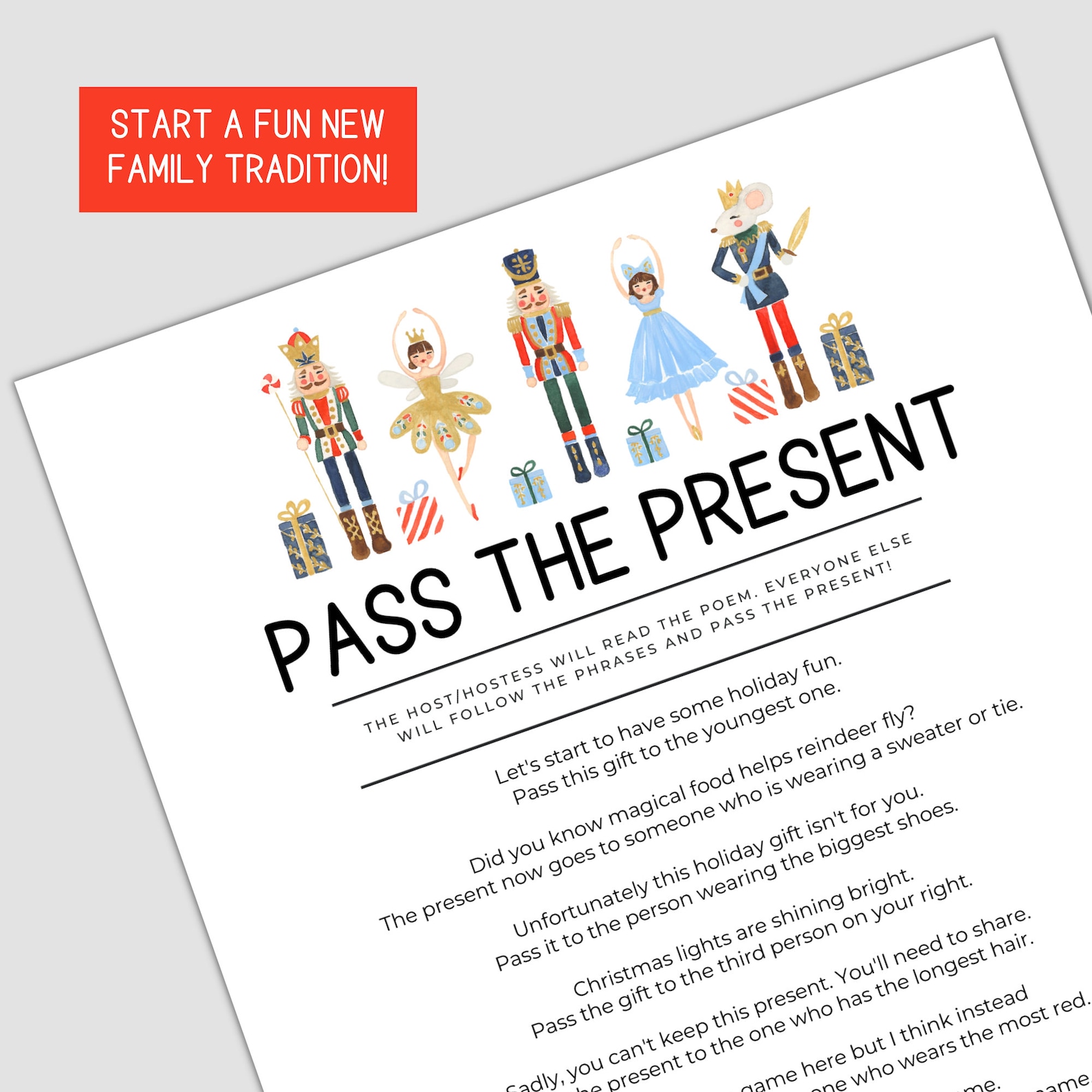 Pass the Gift Game Poem, Pass the Present Game, Pass the Parcel Game
