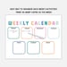 Weekly Calendar for Kids, Preschool Printable, Printable Planner, Days ...