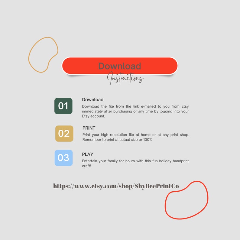 Printable Christmas Handprint Craft Kit, Printable Handprint Art for