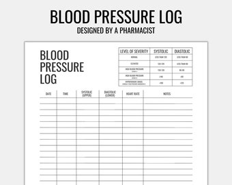 Registro de presión arterial editable imprimible, rastreador de presión arterial, rastreador médico, rastreador de presión arterial, presión arterial diaria, gráfico de presión arterial