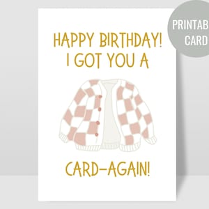 Sofort Download Geburtstagskarte | PDF Geburtstagskarte | Lustiger Geburtstag | Mama Geburtstagskarte | Karte für Sie | Strickjacke | Last Minute Karte