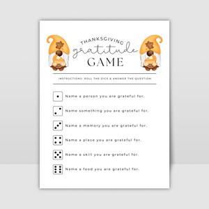 Thanksgiving Gratitude Game, Thanksgiving Party Game, Friendsgiving Game, Thanksgiving Kids Game, Thanksgiving Conversation Starters