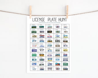 Road Trip License Plate Game- Kids Activity- Digital Download- Printable-Instant download- For kids- Road Trip Activity