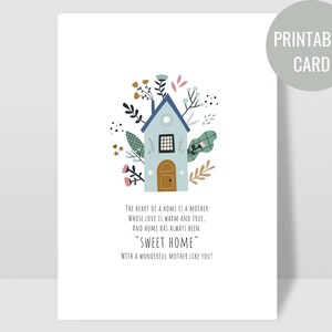 Mother&#39;s Day Card, Floral Mother&#39;s Day card, pretty mother&#39;s day card, mother&#39;s day quote, mothers day gift, add text inside card