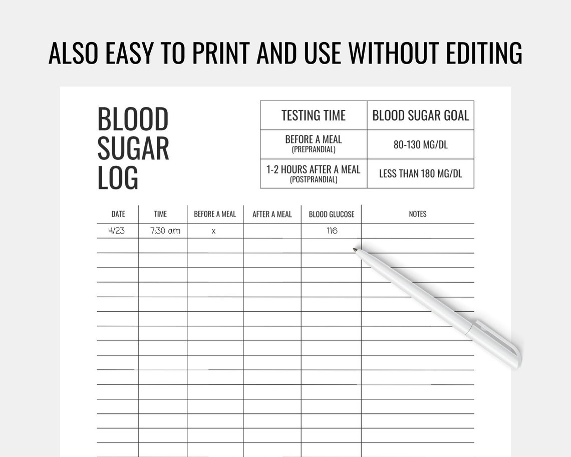 blood-sugar-log-printable-blood-sugar-tracker-editable-etsy