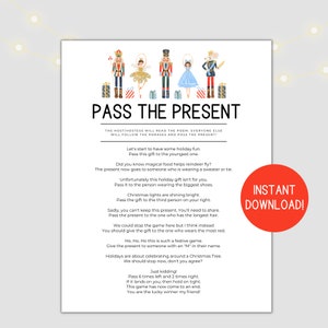 Pass das Geschenk Spiel Gedicht, Pass das Geschenk Spiel, Pass das Paket Spiel, Weihnachtsfeier Spiel, Weihnachten Gruppenspiel druckbar, Sofortiger Download