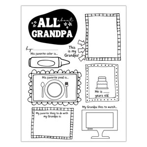 Father&#39;s Day Questionnaire Printable, All About Grandpa Fill In Template, DIY Gift for Grandpa, All About My Grandpa Fill in the Blank