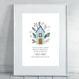 Printable Mother's Day Gift, Mom Quote, Gift for Mom, The Heart of the Home is a Mother, Gift for Mother, Mother's day