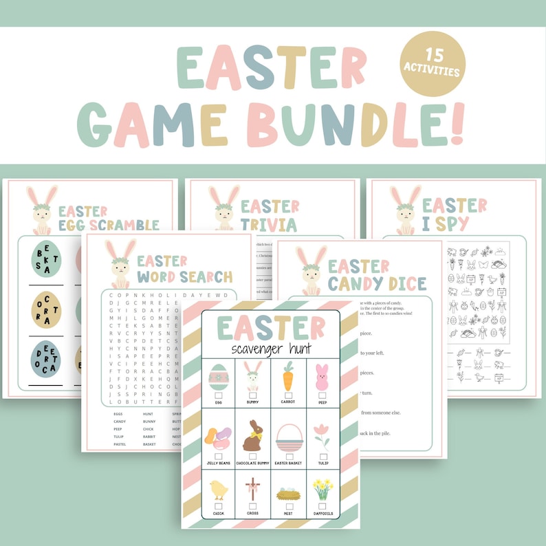 Printable Easter Party Games Easter Scavenger Hunt Easter Etsy
