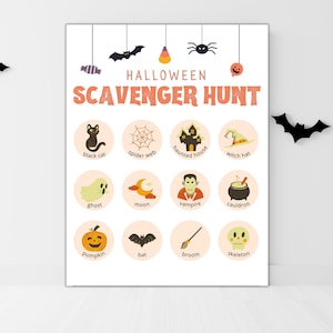 Outdoor Halloween Scavenger Hunt, Printable Halloween Kids Activity, Halloween Classroom Activity, Instant Digital Download