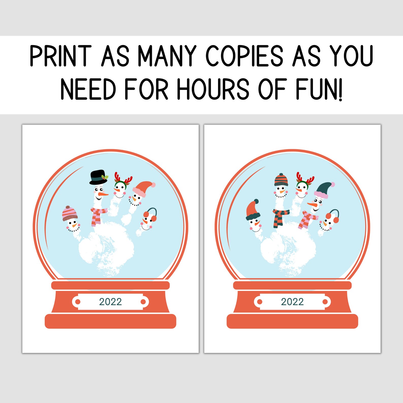 Printable Christmas Handprint Craft Kit, Printable Handprint Art for