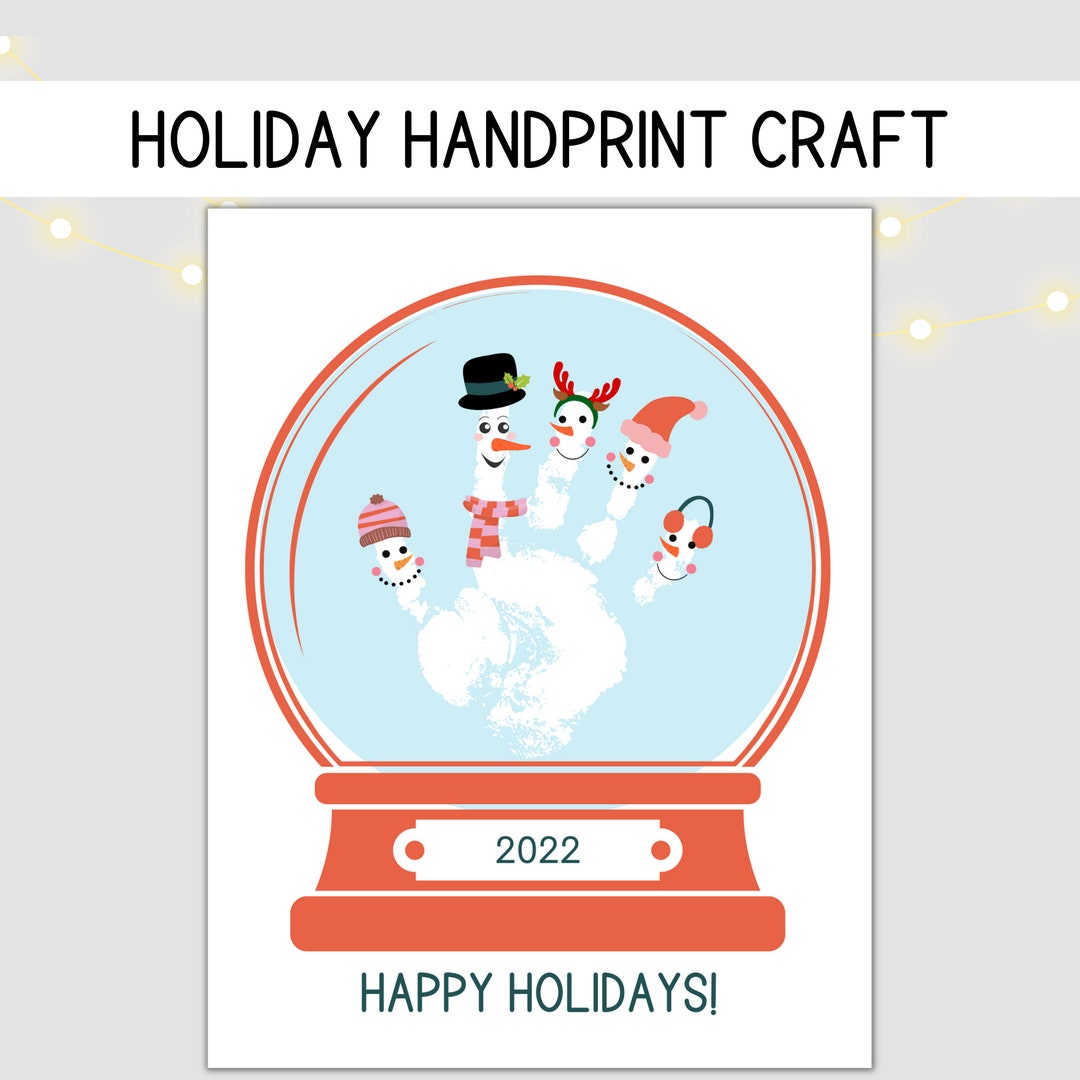 Printable Christmas Handprint Craft Kit, Printable Handprint Art for