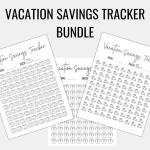 Vacation Savings Tracker. Vacation Saving Challenge. Savings Printable, Family Vacation Tracker, Printable Vacation Tracker, Vacation Budget