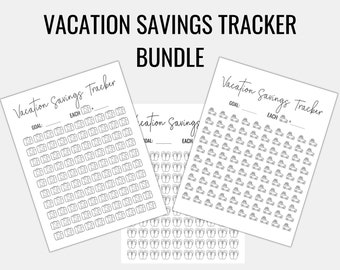 Vacation Savings Tracker. Vacation Saving Challenge. Savings Printable, Family Vacation Tracker, Printable Vacation Tracker, Vacation Budget