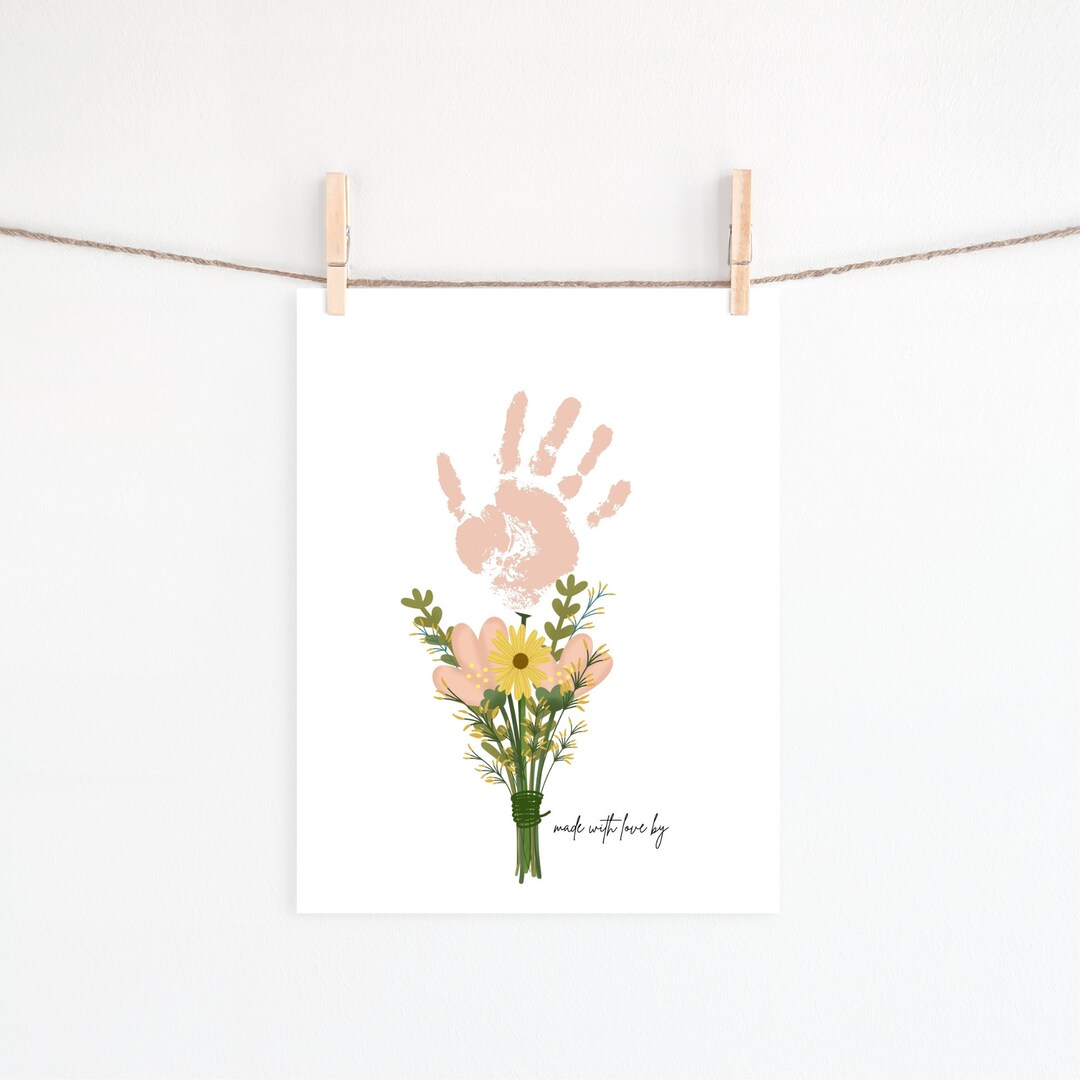Printable Handprint Art for Kids, Flower Handprint Craft, Preschool ...