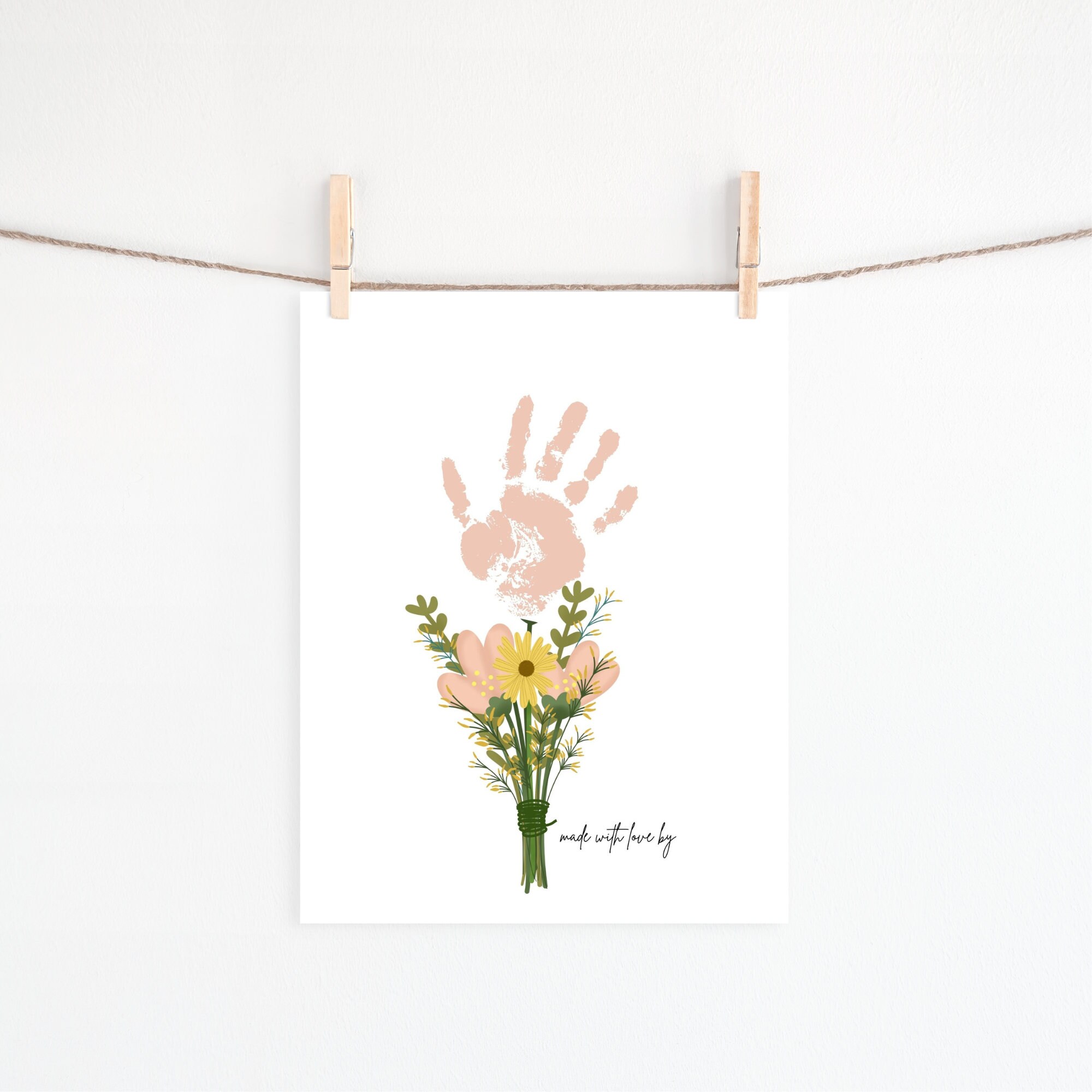 Printable Handprint Art for Kids, Flower Handprint Craft, Preschool ...