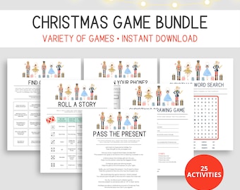 25 Christmas Games Bundle, Christmas Games, Family Christmas Games , Office Christmas Games, Holiday Party Games, School Christmas Games