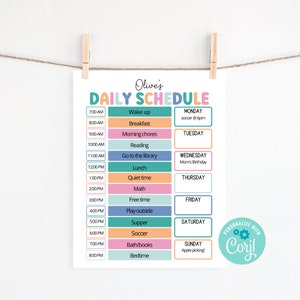 Daily Routine Schedule for Kids Template