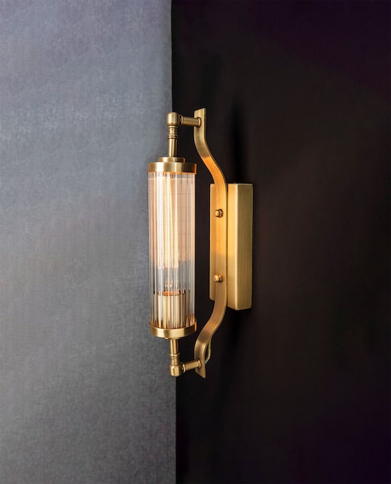 Handmade Crystal Wall Sconce,Light Antique Color Glass Wall Lamp,Minimalist and Modern Wall Light