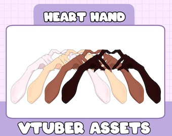 VTUBER HAND ASSET | Heart hands | for 2D vtubing | Stream assets | Twitch | Youtube | Live2D