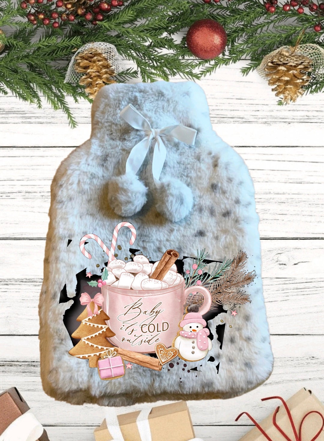 Personalised Christmas Hot Water Bottle, Home Gift Christmas Home Gift Etsy UK