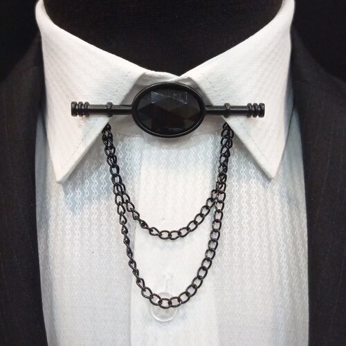 men's shirt with tie bar collar