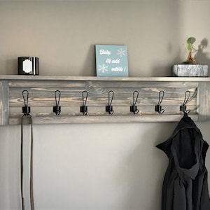 The "banbury" wall mounted entryway coat rack or towel rack, 7 hook styles, 18 finish options