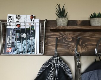 Organizador de entrada Edison: perchero, almacenamiento de correo, ganchos para llaves, múltiples opciones de colores y tamaños