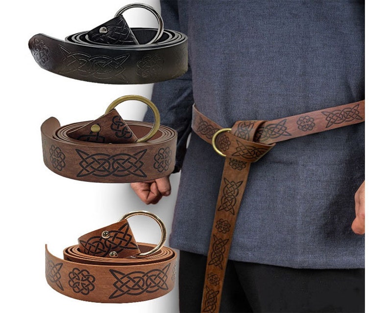 Medieval Leather Belt Loop Key Ring Viking Medieval Double - Etsy