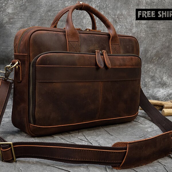 Leather Book Bag Etsy